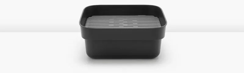 Λεκάνη πλύσης και αποστράγγισης Brabantia 1003315, 16,1 x 37,4 x 34,4 cm, Ασφαλής για πιάτα με αντικολλητική επίστρωση, Σκούρο γκρι