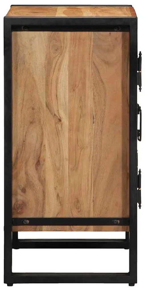 vidaXL Ντουλάπα Παπουτσιών Μαύρο 30 x 30 x 40 cm Μασίφ ξύλο ακακίας