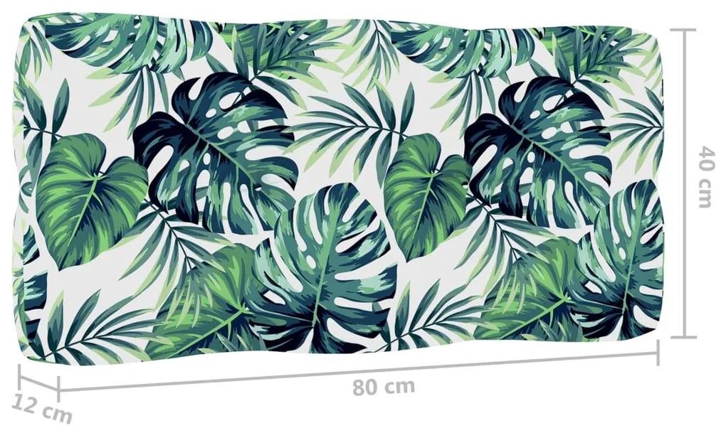 Μαξιλάρι Παλέτας με Σχέδιο Φύλλων 80 x 40 x 12 εκ. Υφασμάτινο - Πράσινο