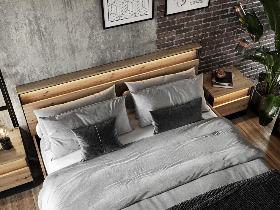 Κρεβάτι Fresno G122, Διπλό, Ανοιχτό καφέ, 160x200, Πλαστικοποιημένη μοριοσανίδα, Τάβλες για Κρεβάτι, 170x214x95cm, 115 kg | Epipla1.gr