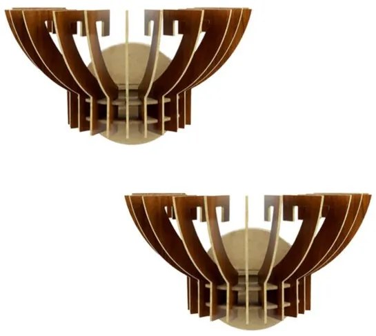 ΣΕΤ ΑΠΛΙΚΕΣ ΤΟΙΧΟΥ 2ΤΜΧ ΞΥΛΙΝΕΣ ΑΠΟ MDF ΚΑΡΥΔΙ HM7382.02 32x22x19Υ εκ.