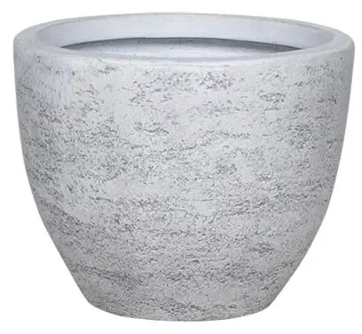 MarHome ΚΑΣΠΩ FIBERCLAY SMALL ΛΕΥΚΟ ΤΣΙΜΕΝΤΟ ΣΤΡΟΓΓΥΛΟ - Φ30x25cm 06-94793-S