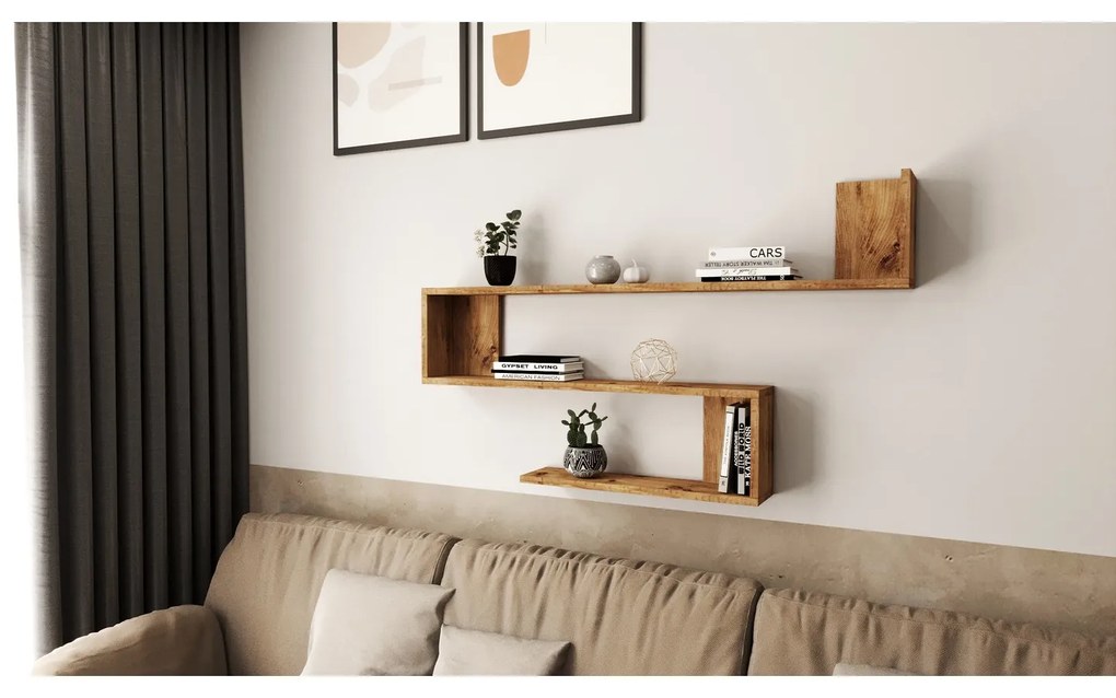 Ράφι Τοίχου ArteLibre EALING Πεύκο Μοριοσανίδα 120x145x71.4cm