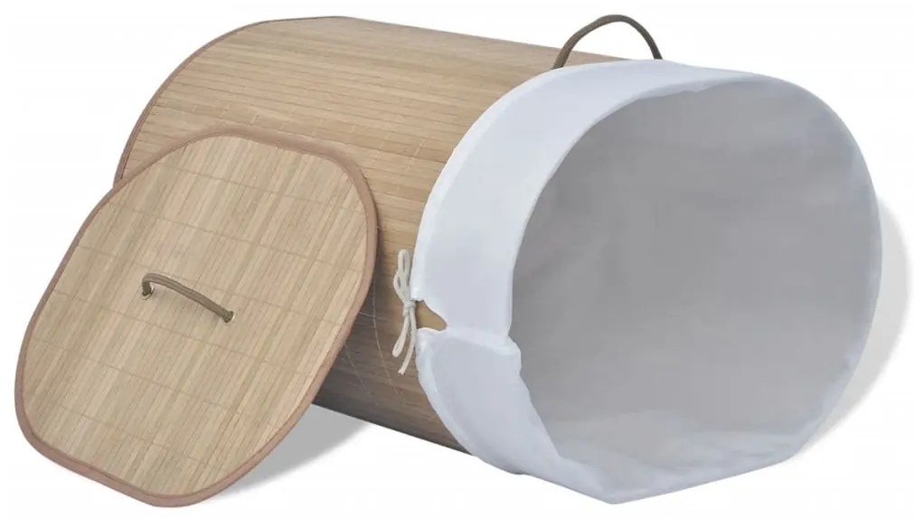 vidaXL Καλάθι Απλύτων Οβάλ Φυσικό Χρώμα από Μπαμπού