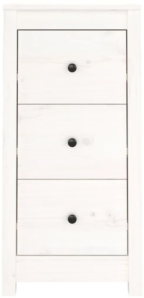 vidaXL Συρταριέρες 2 τεμ. Λευκό 40 x 35 x 80 εκ. από Μασίφ Ξύλο Πεύκου