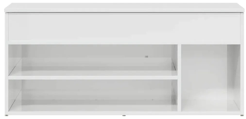 vidaXL Παπουτσοθήκη Γυαλιστερό Λευκό 102x30,5x45 εκ Επεξεργασμένο Ξύλο