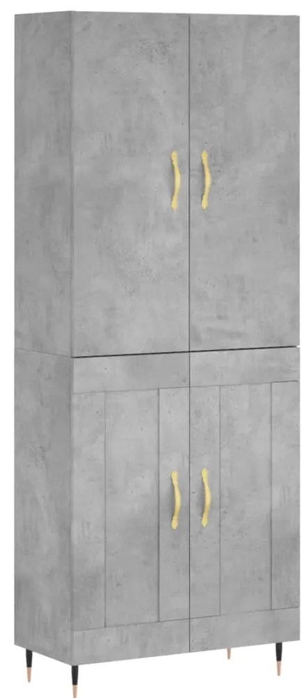 vidaXL Ντουλάπι Γκρι Σκυροδέματος 69,5x34x180 εκ. Επεξεργασμένο Ξύλο