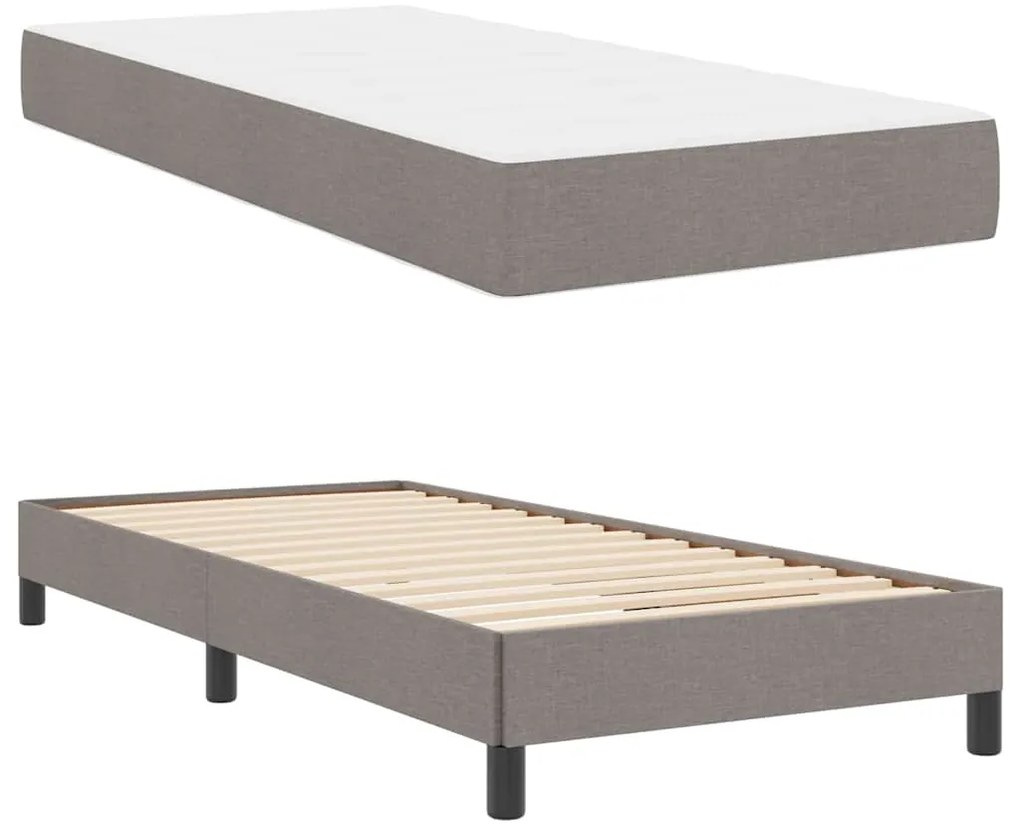 vidaXL Κρεβάτι με ελατήρια με στρώμα Taupe 90 x 190 cm ύφασμα