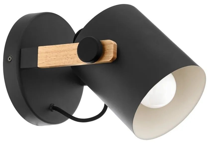 Φωτιστικό Τοίχου - Απλίκα Hornwood 43046 Black-Brown Eglo Metal,Wood