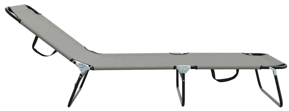 vidaXL Πτυσσόμενη ξαπλώστρα 1-πρόσωπο Γκρι 56 x 189 x 87 εκ. ύφασμα
