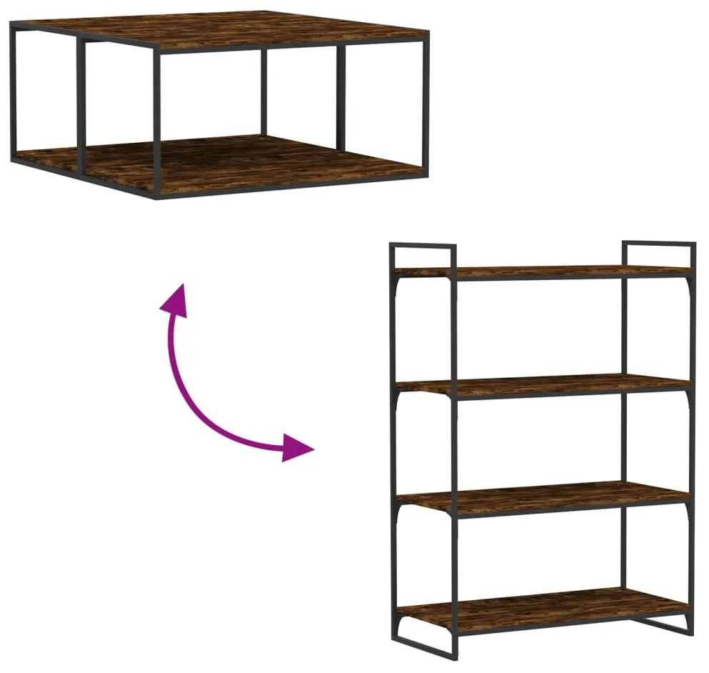 vidaXL Ράφια Τοίχου 4 τεμ. Καπνιστή Δρυς 80x40x1,5 εκ. Επεξεργ. Ξύλο