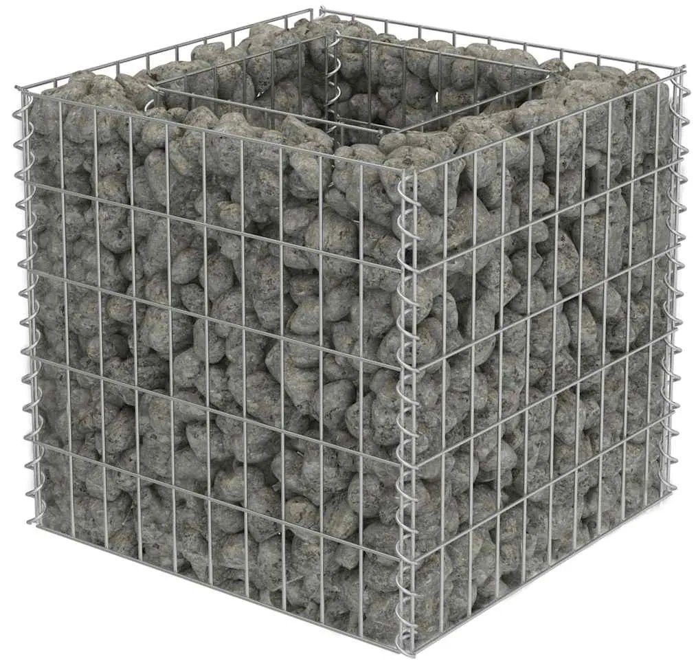 vidaXL Συρματοκιβώτιο-Γλάστρα Υπερυψωμένη 50x50x50 εκ. Γαλβ. Χάλυβας