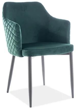 Επενδυμένη καρέκλα Astor 55x46x83 μεταλλική βάση μαύρος/πράσινο βελούδο bluvel 78 DIOMMI ASTORVCZ