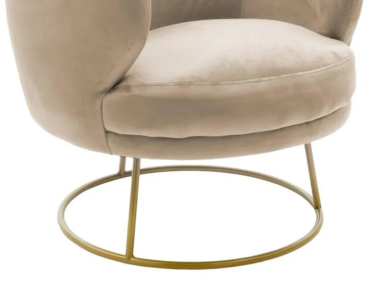 Πολυθρόνα Rony βελούδο μπεζ-χρυσό 78x75x82εκ 78x75x82 εκ.