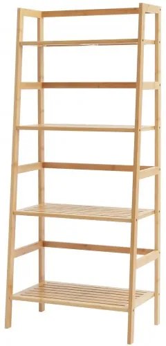VEVOR Bamboo Bookshelf 4 Tiers Bamboo Ladder Bookshelf Trapezoid Storage Rack
