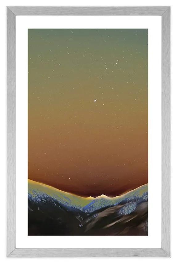 Αφίσα με παρπαστού Γοητευτική νύχτα στη φύση - 20x30 white