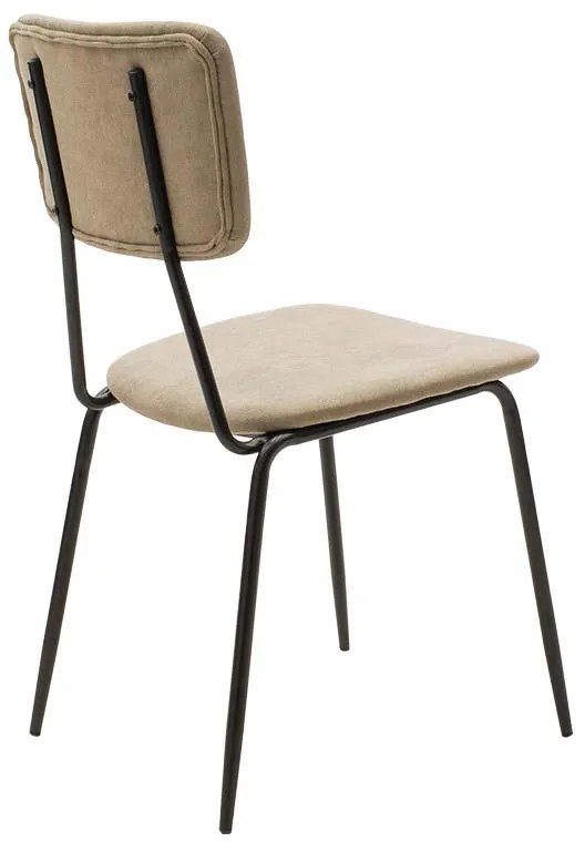 Καρέκλα Tania ύφασμα μπεζ antique-μαύρο πόδι 4αδα 43x53x84 εκ.