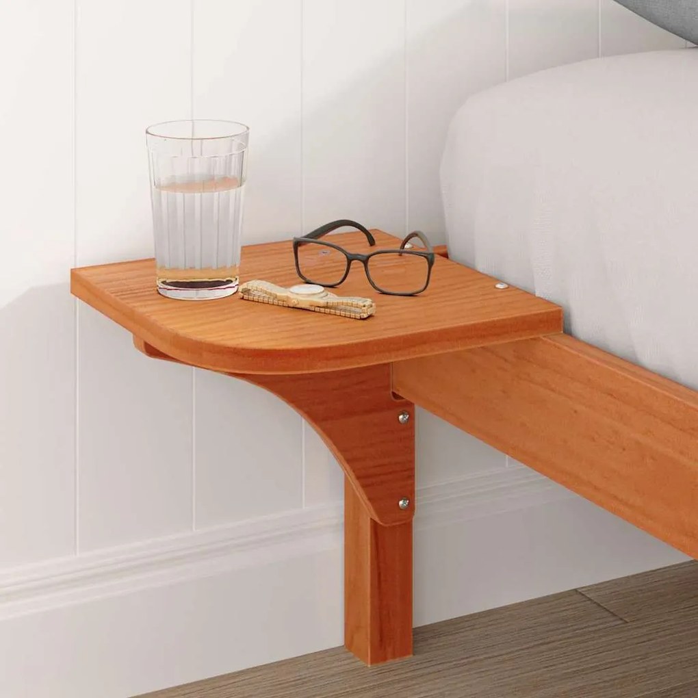 vidaXL Πλαίσιο κρεβατιού με κομοδίνα Καφέ 150 x 200 cm Καφέ κεριού