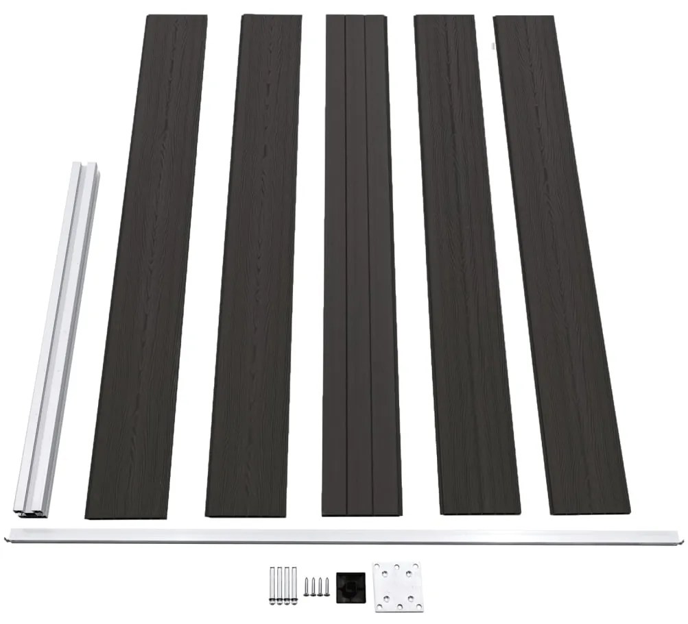 vidaXL Πάνελ Περίφραξης Μαύρο 175 x 105 εκ. από WPC