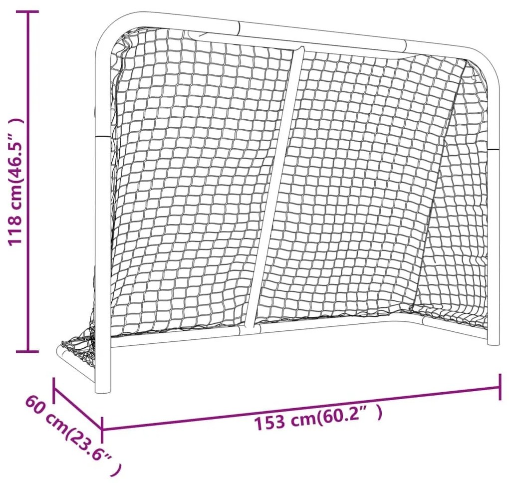 Τέρμα Χόκεϊ με Δίχτυ Κόκκινο/Λευκό 153x60x118εκ Ατσάλι/Πολυεστ.  - Κόκκινο