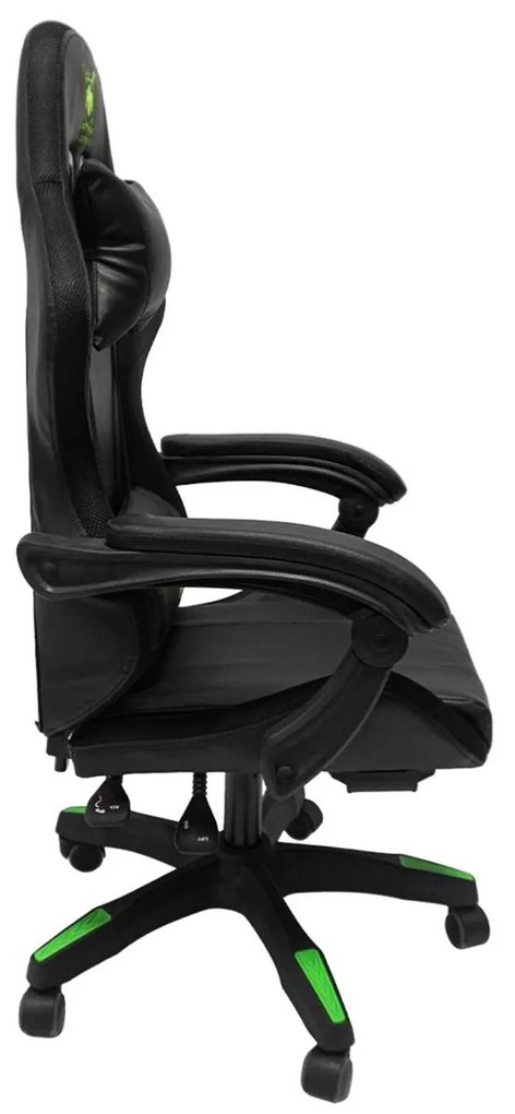ΠΟΛΥΘΡΟΝΑ GAMING DARREN HM1203.03 ΜΑΥΡΟ-ΠΡΑΣΙΝΟ PVC & NYLON 51x49x125Υεκ.