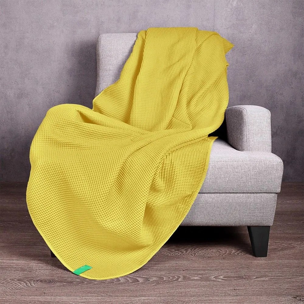 Κουβέρτα Καναπέ - Ριχτάρι Rainbow Yellow Benetton Πολυθρόνα 140x190cm 100% Βαμβάκι