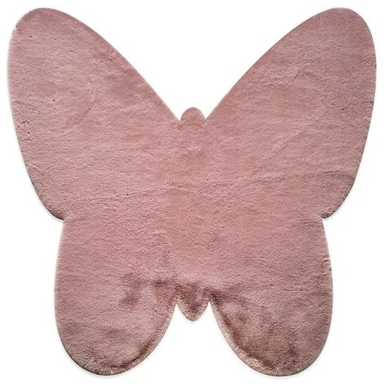 Παιδικό Χαλί Puffy JM7 Dark Pink Butterfly Αντιολισθηρό 160 x 160 Στρόγγυλο