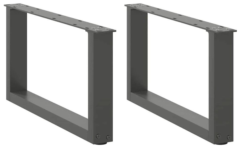 Πόδια Τραπεζιού Σαλονιού σε Σχήμα U 2 τεμ. Ανθρακί 60x(30-31) εκ. Ατσάλι