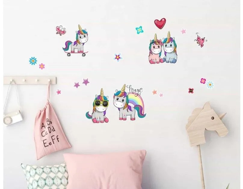 Παιδικό Αυτοκόλλητο Τοίχου Μονόκερος Colorful Unicorns L 18116 Ango Dalber-18116-Πολύχρωμο 18116