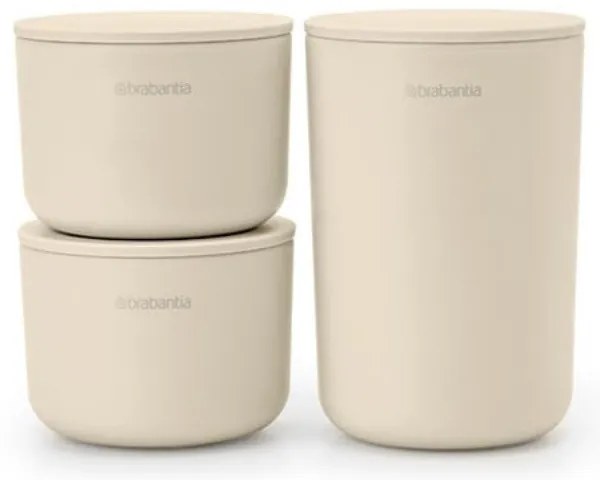Σετ αποθήκευσης Brabantia ReNew 1006269, 3 τεμαχίων, μαλακός αντιολισθητικός πάτος, μπεζ