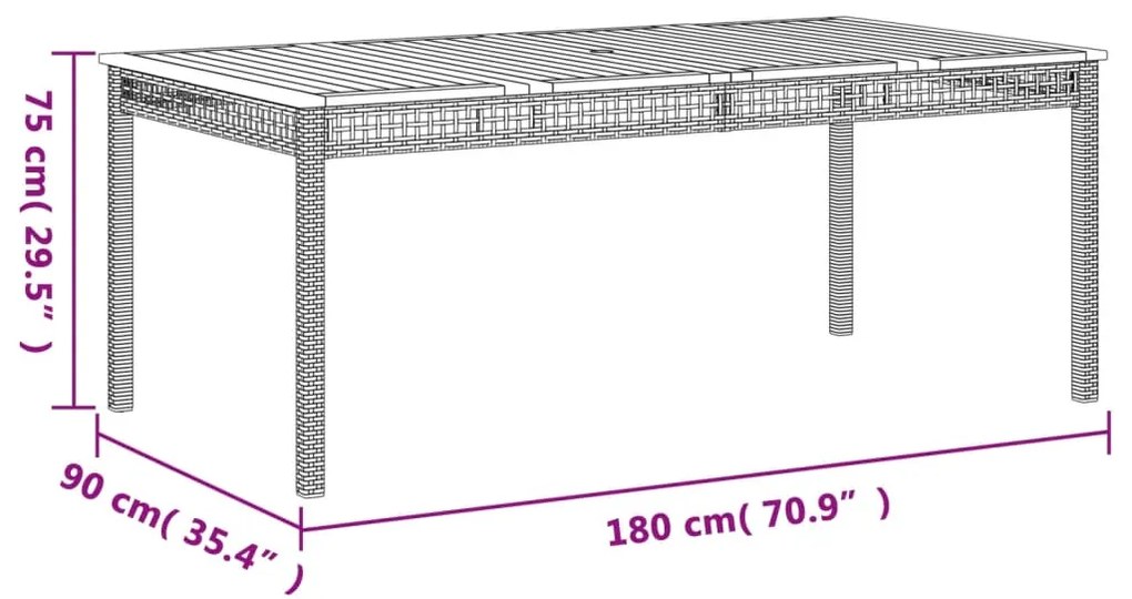 ΤΡΑΠΕΖΙ ΚΗΠΟΥ ΜΑΥΡΟ 180X90X75 ΕΚ. ΣΥΝΘΕΤΙΚΟ ΡΑΤΑΝ/ΞΥΛΟ ΑΚΑΚΙΑΣ 366279