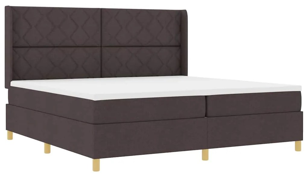 vidaXL Κρεβάτι με ελατήρια με στρώμα Καφέ 200 x 200 cm ύφασμα