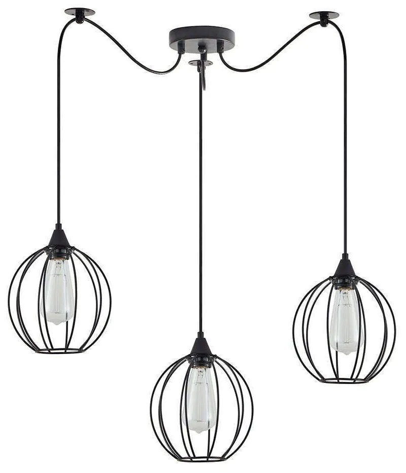 Φωτιστικό Οροφής Adept 77-8755 45x45x300cm 3xE27 60W Black Homelighting