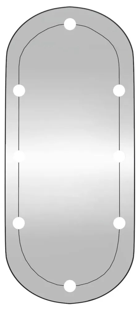 Καθρέφτης Τοίχου Οβάλ με Φώτα LED 45x100 εκ. από Γυαλί - Ασήμι