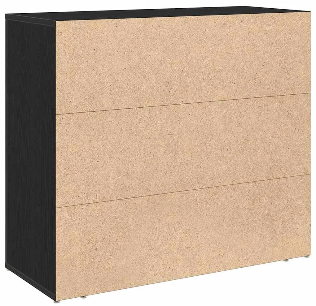 vidaXL Πλαϊνό γραφείο Μαύρη Οξυά 80 x 33 x 70 εκ. Επεξεργασμένο ξύλο