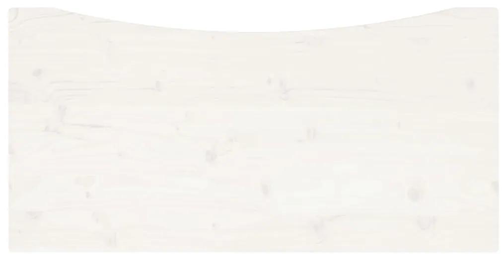 vidaXL Επιφάνεια Γραφείου Λευκή 100x60x2,5 εκ. από Μασίφ Ξύλο Πεύκου