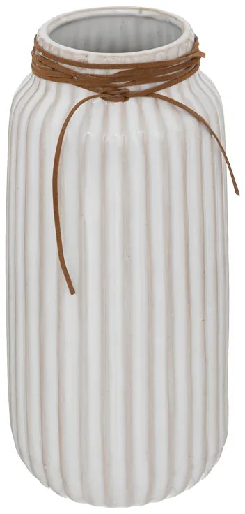 Βάζο Whiten pakoworld κεραμικό σε λευκή απόχρωση Φ13x28εκ 199-000587