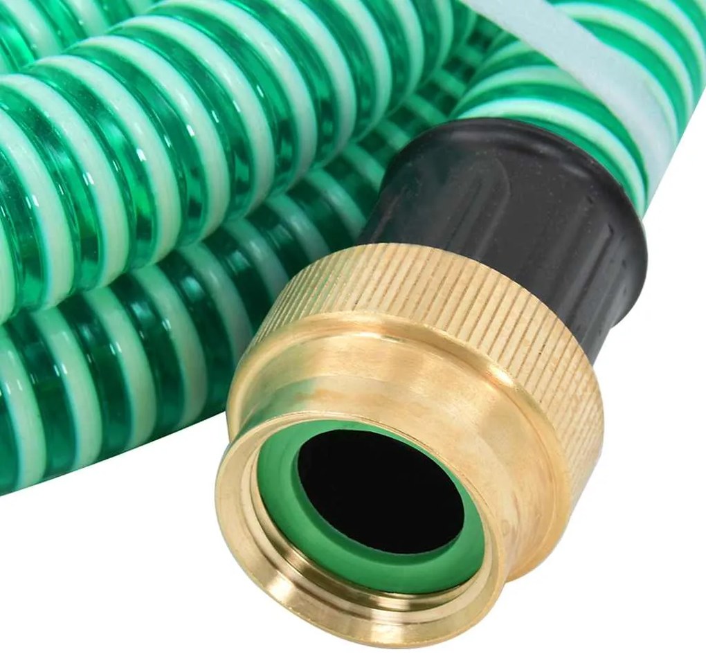 vidaXL Σωλήνας Αναρρόφησης Ορειχ. Συνδέσεις Πράσινος 3 μ/1,1" PVC