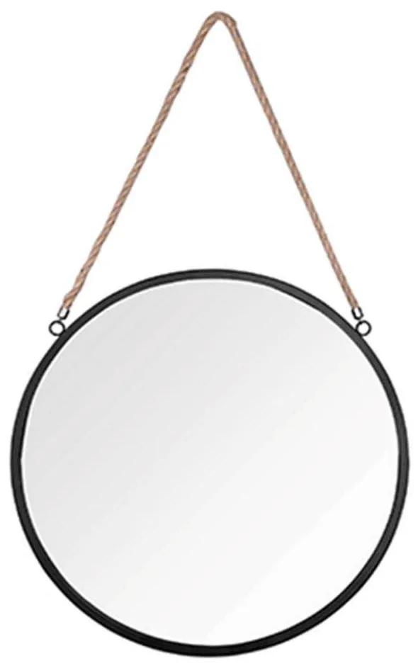 Καθρέπτης Τοίχου Στρογγυλός Nina 1490102 Φ40cm Black Mirrors &amp; More Μέταλλο
