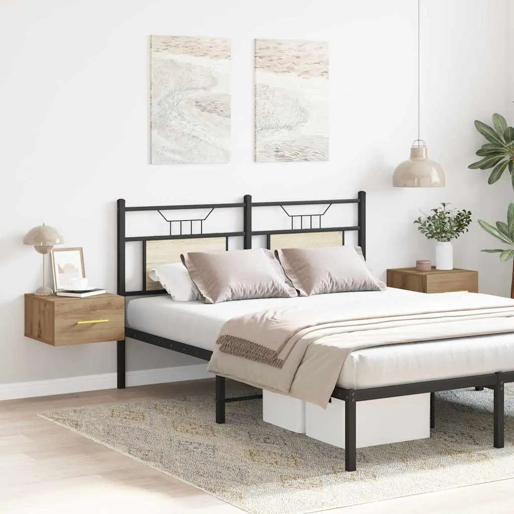 vidaXL Κομοδίνο 2 pcs artisan δρυς 35 x 35 x 20 εκ Επεξεργασμένο ξύλο