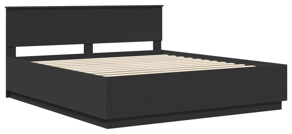 vidaXL Σκελετός Κρεβατιού Μαύρο 180 x 200 cm Επεξεργασμένο ξύλο