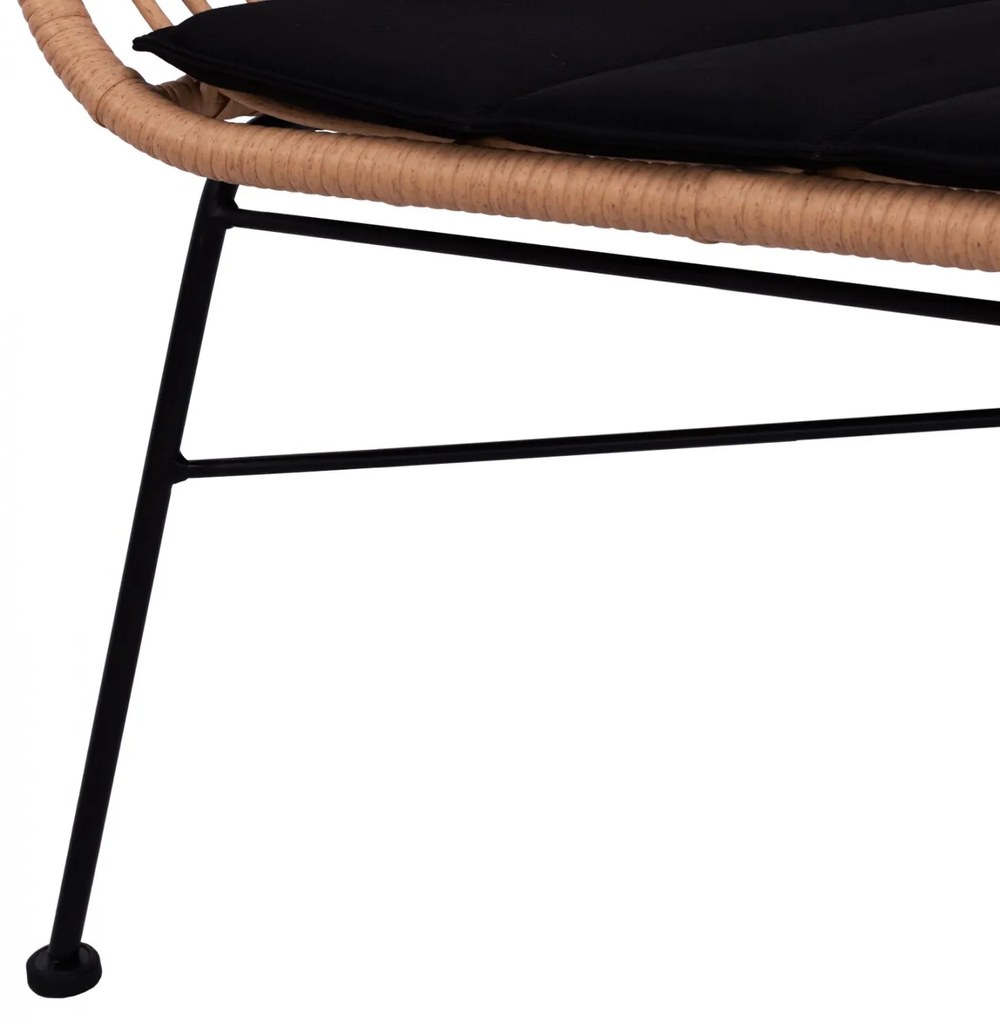 Σετ κήπου Σαλόνι ALLEGRA 4τεμ Μεταλλο Μαύρο & Wicker Μπέζ