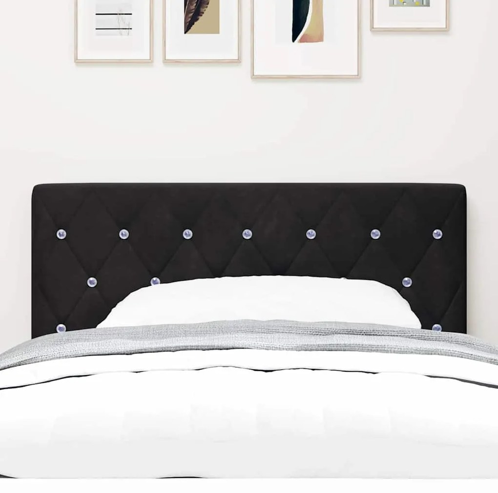 vidaXL Κεφαλάρι LED με φώτα λωρίδας LED Argyle Μαύρο 90 cm Βελούδο