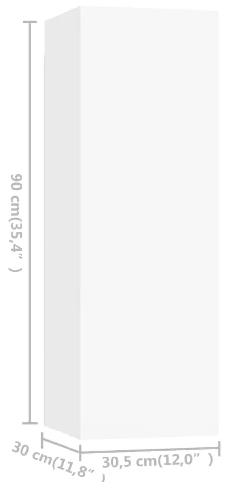 vidaXL Έπιπλα Τηλεόρασης 4 τεμ. Λευκά 30,5 x 30 x 90 εκ. Επεξ. Ξύλο