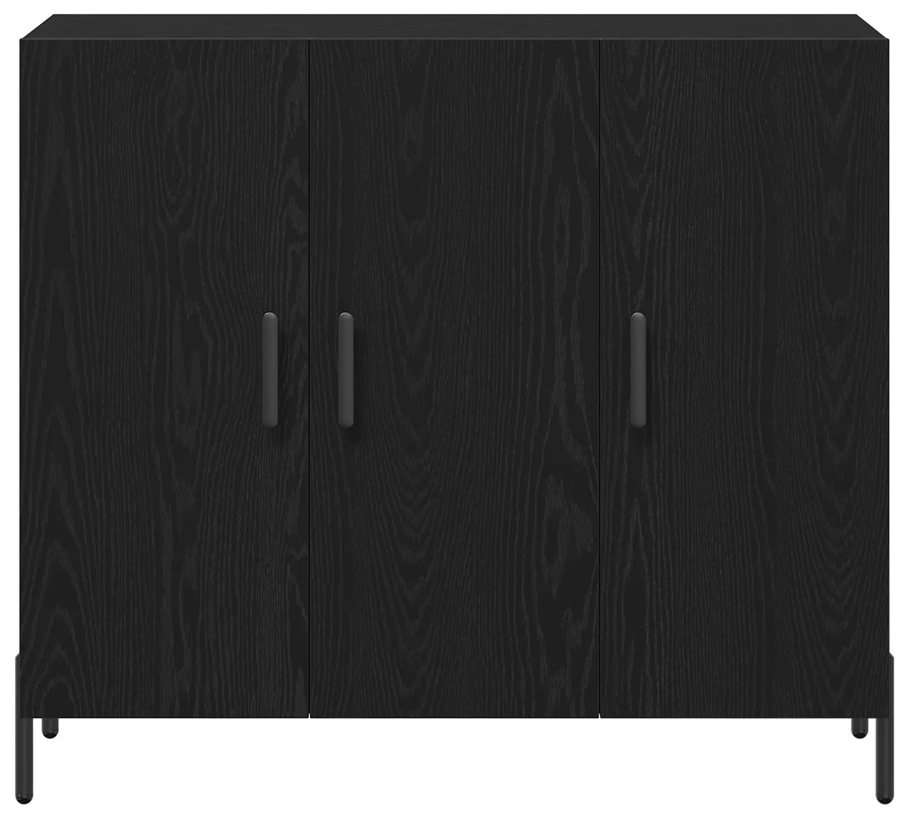 vidaXL Συρταριέρα Μαύρης Δρυς 90x34x80 εκ. Από Επεξεργασμένο Ξύλο