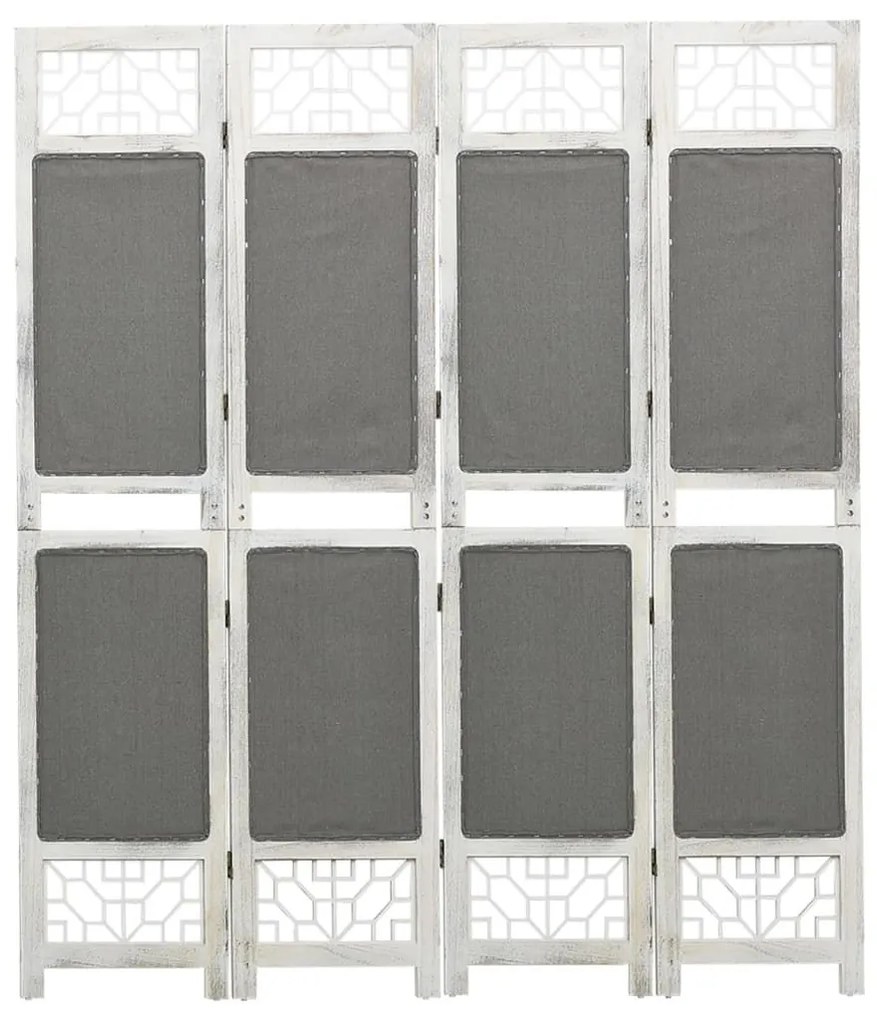 338555  4-PANEL ROOM DIVIDER GREY 140X165 CM FABRIC 338555