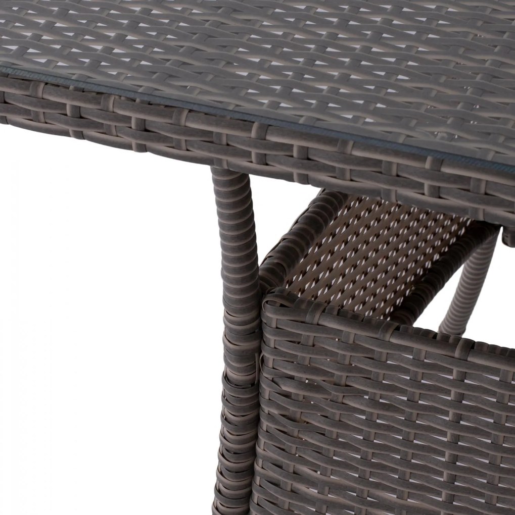 Τραπέζι Military μεταλλικό Rattan γκρι 120x70x75Υ εκ. 120x70x75 εκ.