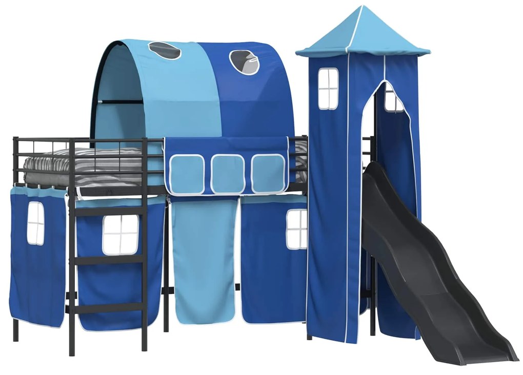 vidaXL Μαύρο και μπλε 90 x 190 cm