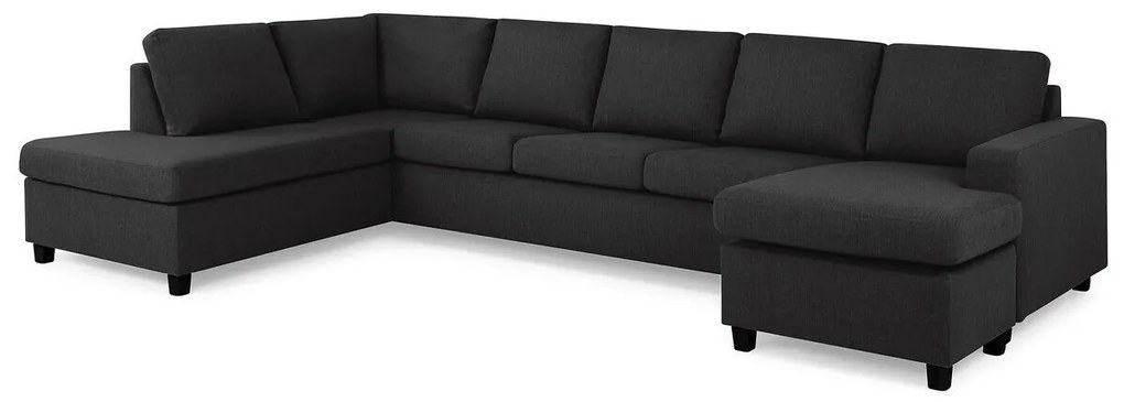 Γωνιακός Καναπές Scandinavian Choice C161, Μαύρο, 344x199x80cm