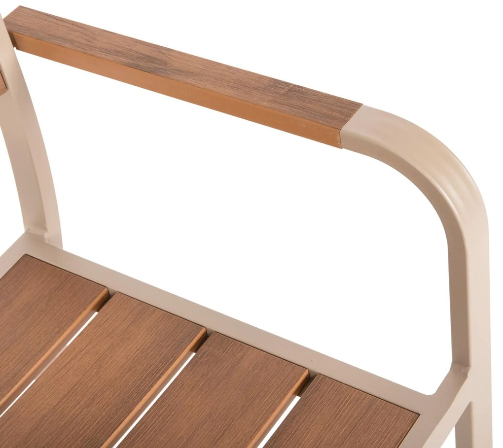 Καρέκλα - Πολυθρόνα SAGA C5127.04 Αλουμινίου Σαμπανί με Polywood 55x52x86Yεκ. 55x52x86 εκ.